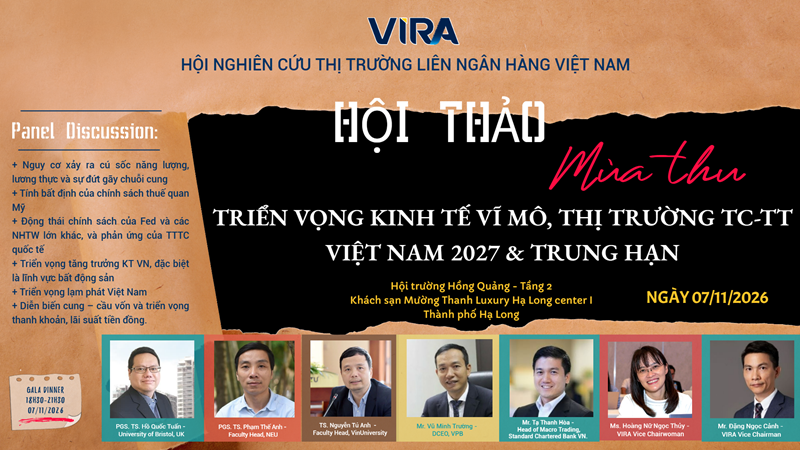 Hội thảo Mùa Thu 2026: "Triển vọng KTVM & TTTC-TT VN 2027 và trung hạn"